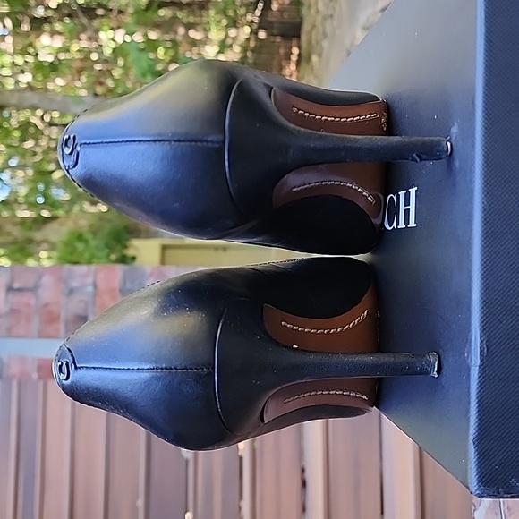 Coach Waverly 85 MM black leather heel - Picture 7 of 13